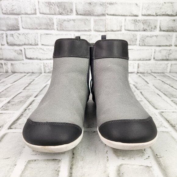Xero Shoes Vienna Women Sz 10 Gray Chelsea Ankle Boots Barefoot Minimalist Canva - Picture 2 of 10